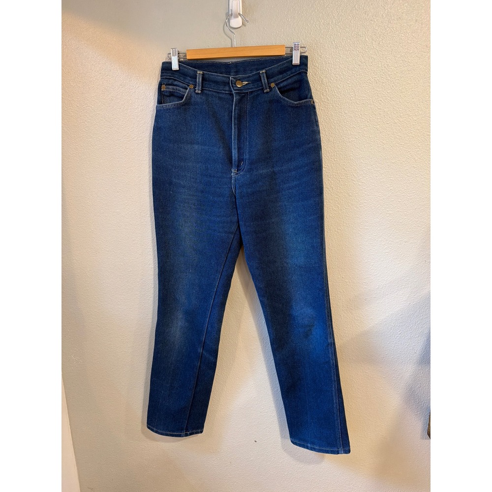 Chic High Waisted Straight Leg‎ Jeans Women Size 14 Vintage 80s Made in USA Blue